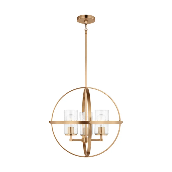 Generation Lighting 3124673-848 Alturas Three Light Chandelier, Satin Brass