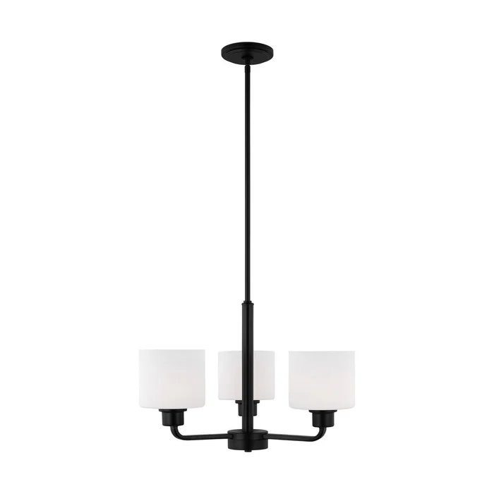 Generation Lighting 3128803EN3-112 Canfield Three Light Chandelier, Midnight Black