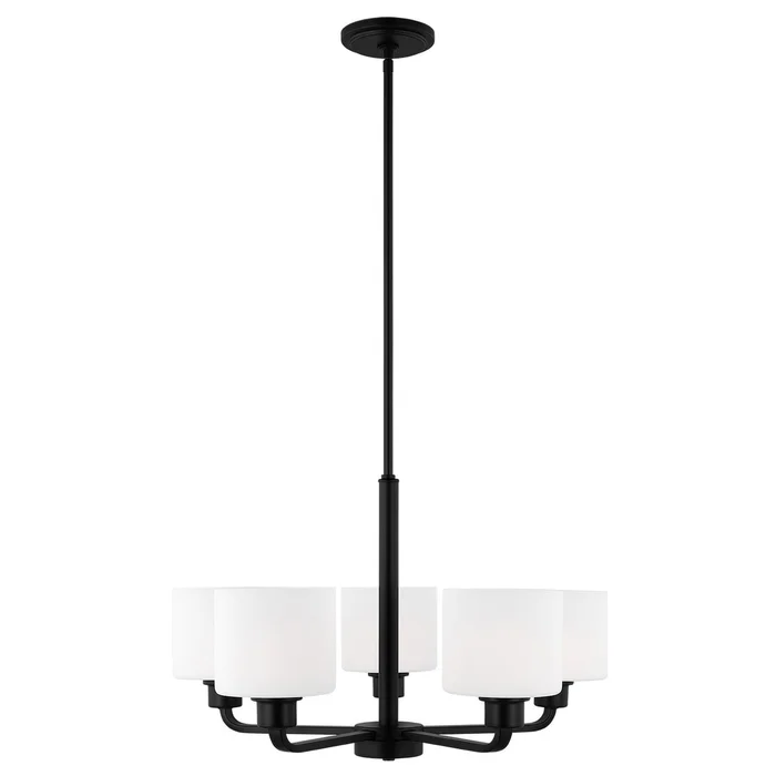 Generation Lighting 3128805-112 Canfield Five Light Chandelier, Midnight Black