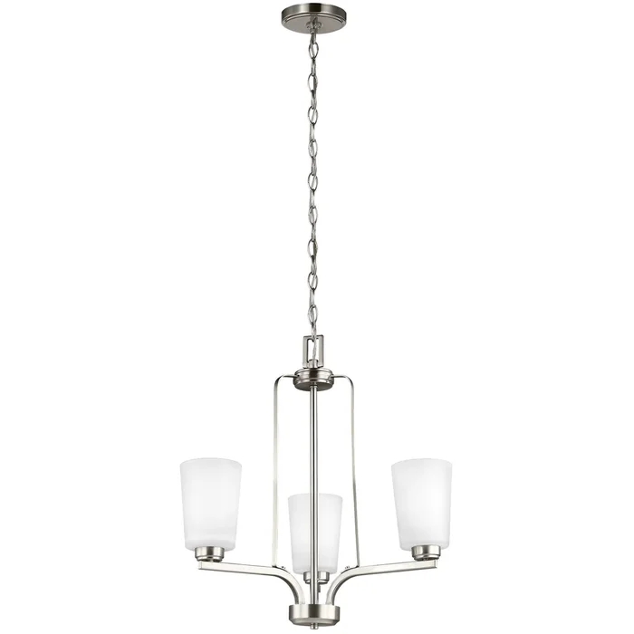 Generation Lighting 3128903-962 Franport Three Light Chandelier, Brushed Nickel
