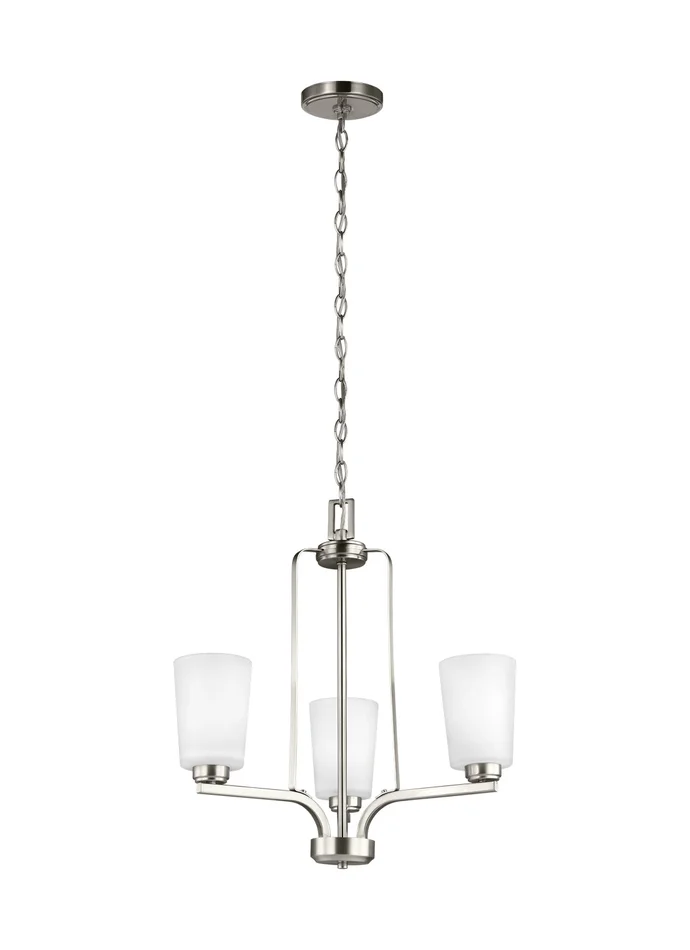 Generation Lighting 3128903EN3-962 Franport Three Light Chandelier, Brushed Nickel