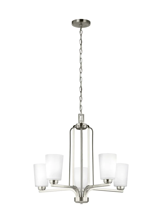 Generation Lighting 3128905-962 Franport Five Light Chandelier, Brushed Nickel