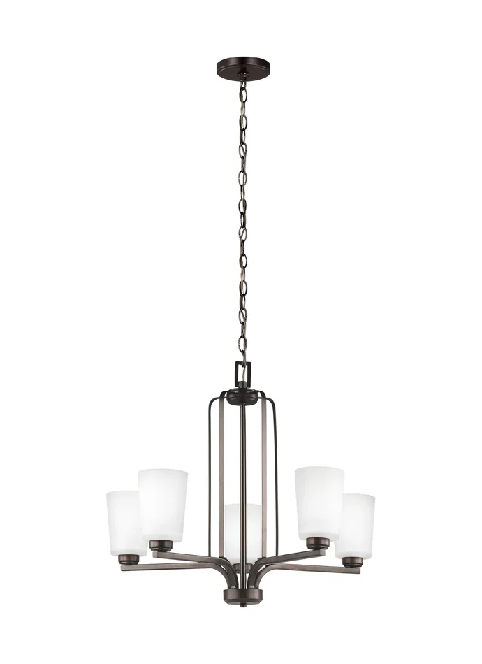 Generation Lighting 3128905EN3-710 Franport Five Light Chandelier, Bronze