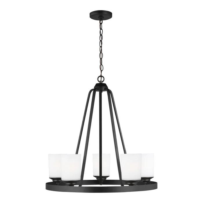 Generation Lighting 3130705-112 Kemal Five Light Chandelier, Midnight Black