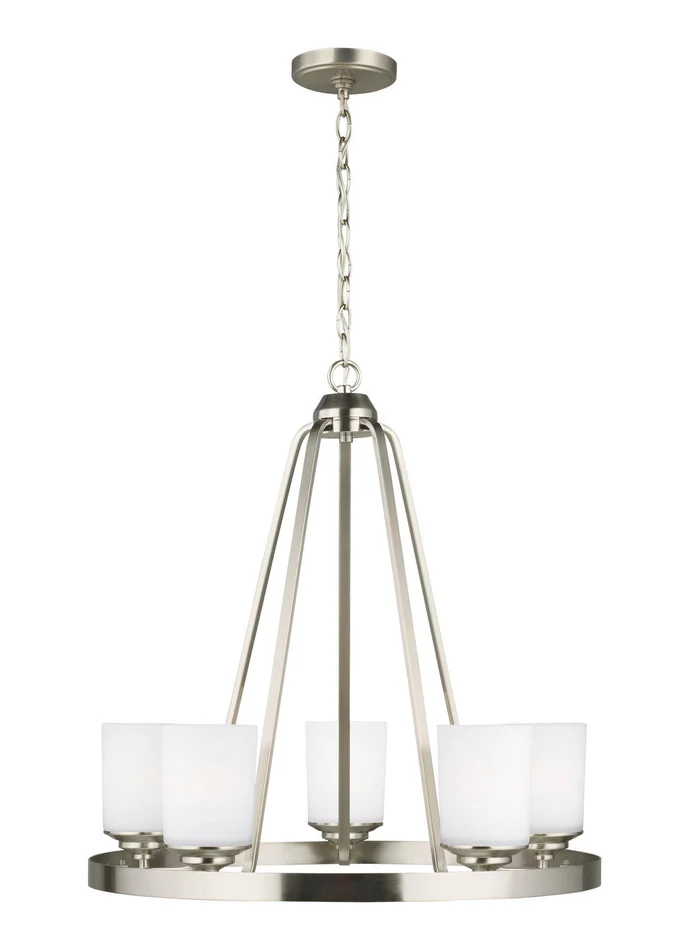Generation Lighting 3130705EN3-962 Kemal Five Light Chandelier, Brushed Nickel