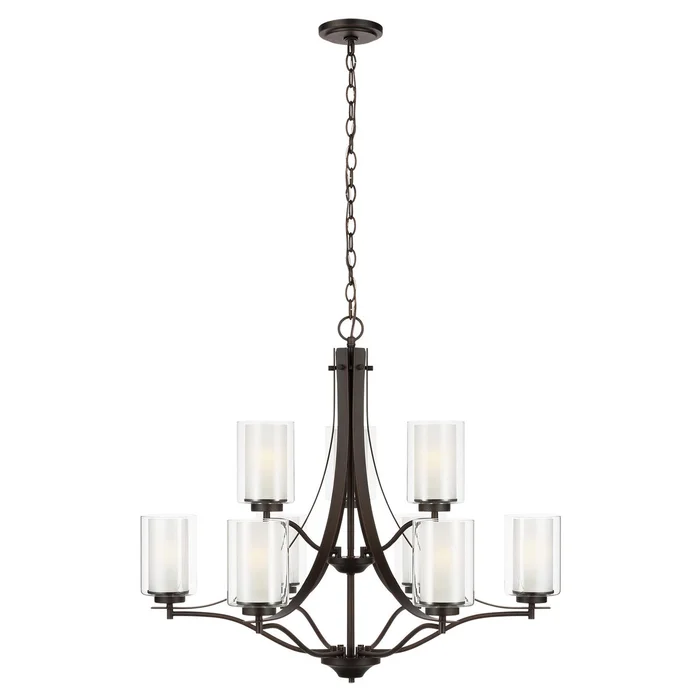 Generation Lighting 3137309EN3-710 Elmwood Park Nine Light Chandelier, Bronze
