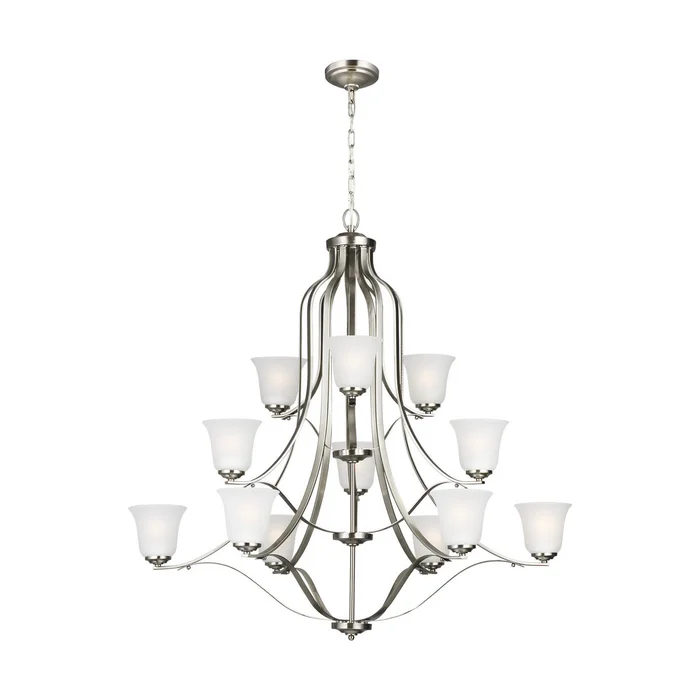 Generation Lighting 3139012-962 Emmons 12 Light Chandelier, Brushed Nickel
