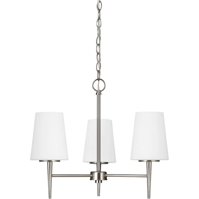 Generation Lighting 3140403EN3-962 Driscoll Three Light Chandelier, Brushed Nickel