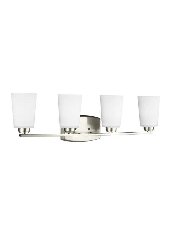 Generation Lighting 4428904EN3-962 Franport Four Light Wall / Bath, Brushed Nickel