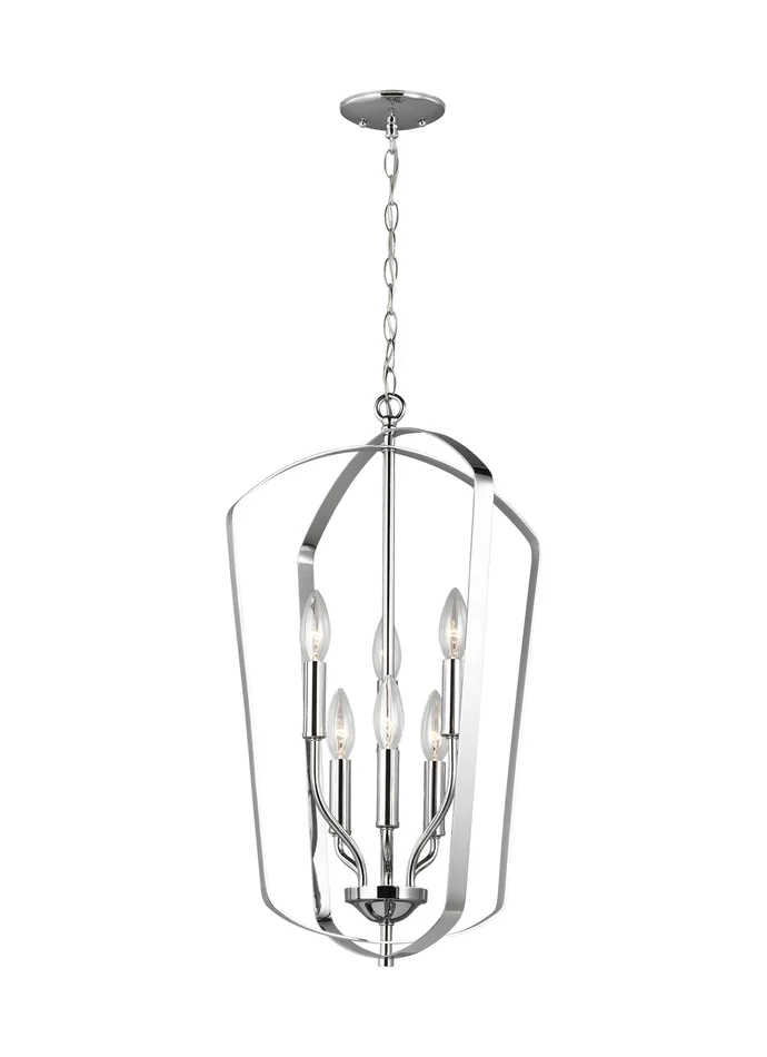 Generation Lighting 5134906-05 Romee Six Light Hall / Foyer Pendant, Chrome