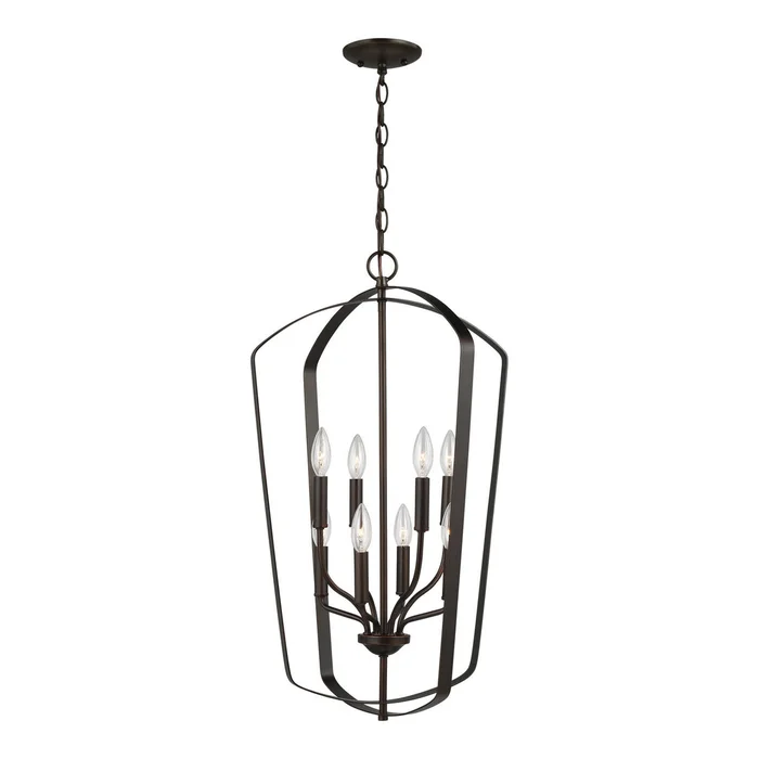 Generation Lighting 5134908-710 Romee Eight Light Hall / Foyer Pendant, Bronze