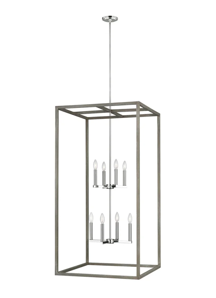 Generation Lighting 5234508EN-872 Moffet Street Eight Light Hall / Foyer, Washed Pine