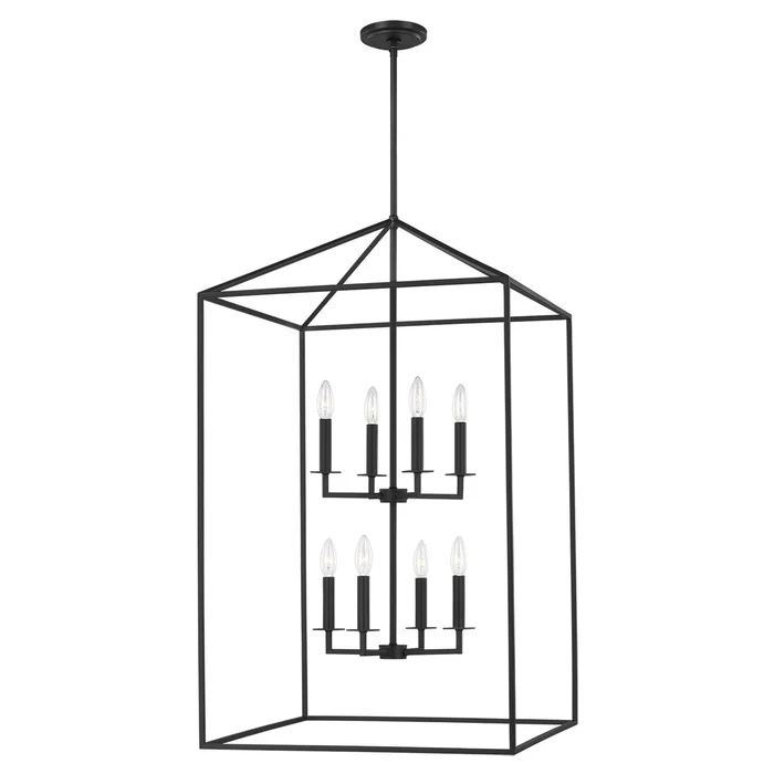 Generation Lighting 5315008-112 Perryton Eight Light Hall / Foyer, Midnight Black