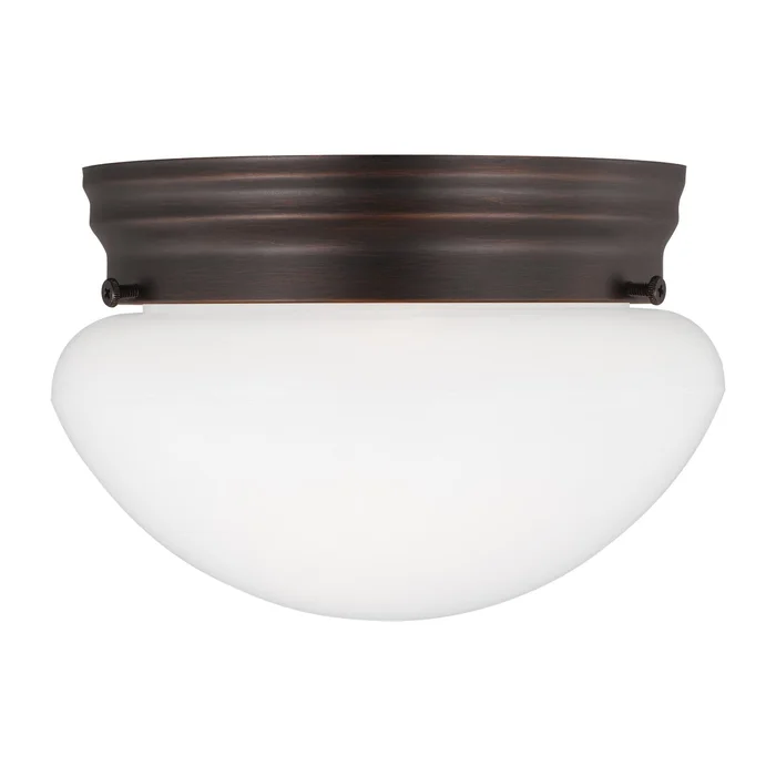 Generation Lighting 5326EN3-710 Webster One Light Flush Mount, Bronze