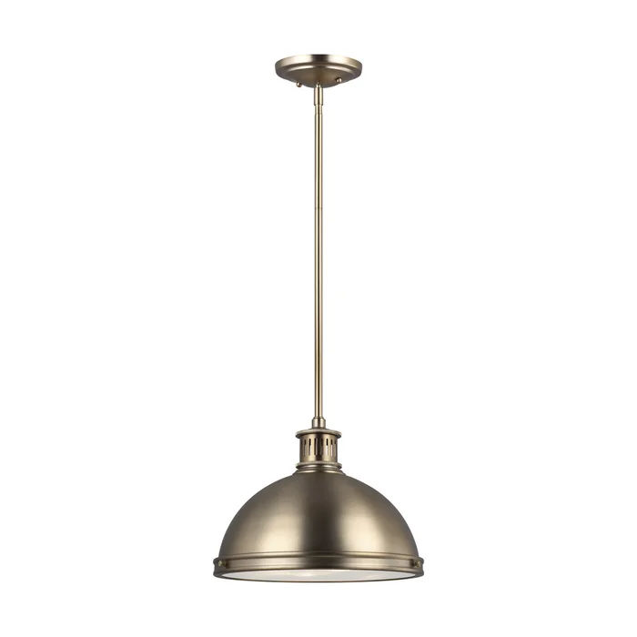 Generation Lighting 65086-848 Pratt Street Metal Two Light Pendant, Satin Brass