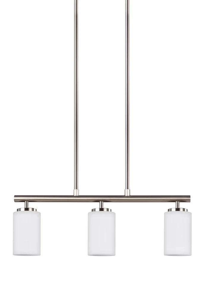 Generation Lighting 66160-962 Oslo Three Light Island Pendant, Brushed Nickel