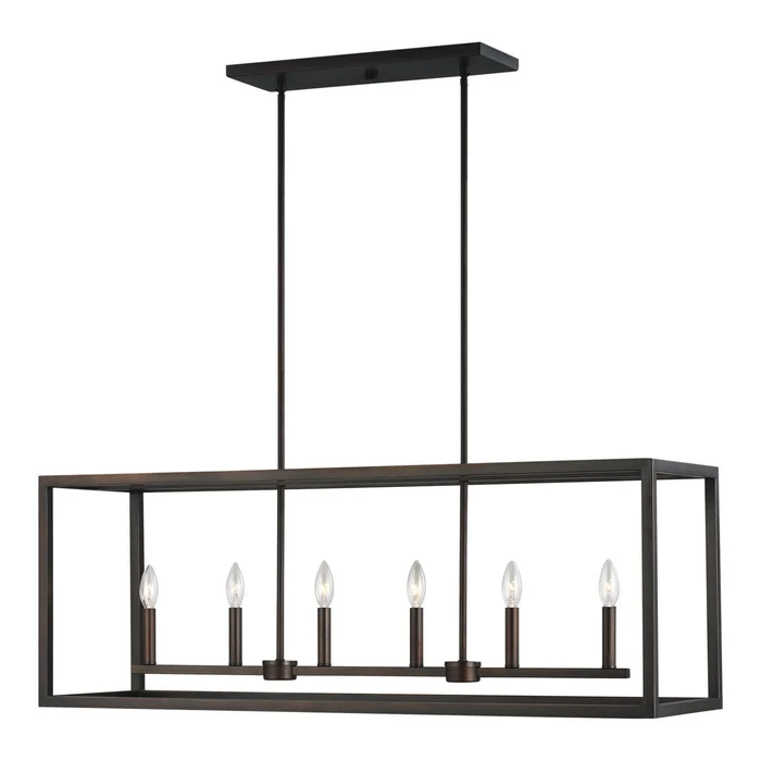 Generation Lighting 6634506-710 Moffet Street Six Light Island Pendant, Bronze
