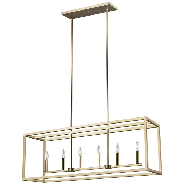 Generation Lighting 6634506-848 Moffet Street Six Light Island Pendant, Satin Brass