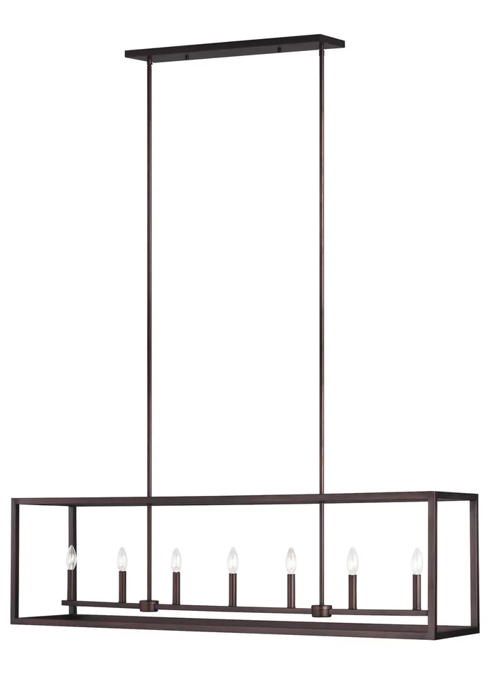 Generation Lighting 6634507-710 Moffet Street Seven Light Island Pendant, Bronze