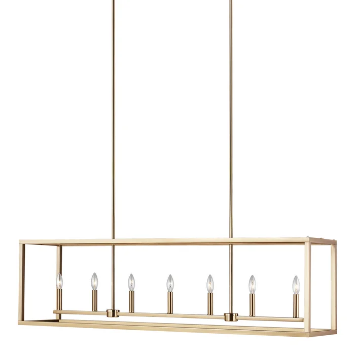 Generation Lighting 6634507-848 Moffet Street Seven Light Island Pendant, Satin Brass