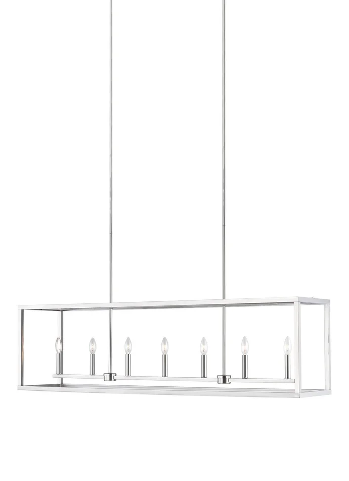 Generation Lighting 6634507EN-962 Moffet Street Seven Light Island Pendant, Brushed Nickel