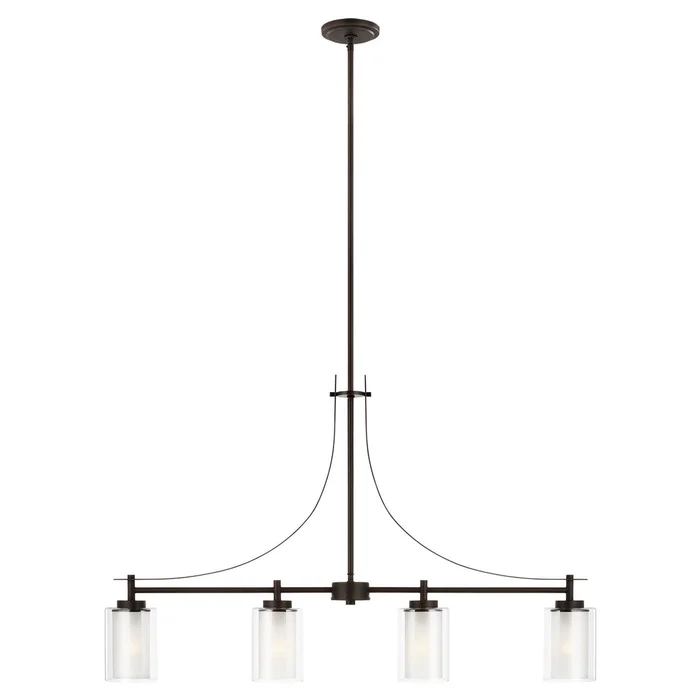 Generation Lighting 6637304-710 Elmwood Park Four Light Island Pendant, Bronze