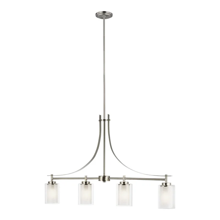 Generation Lighting 6637304-962 Elmwood Park Four Light Island Pendant, Brushed Nickel