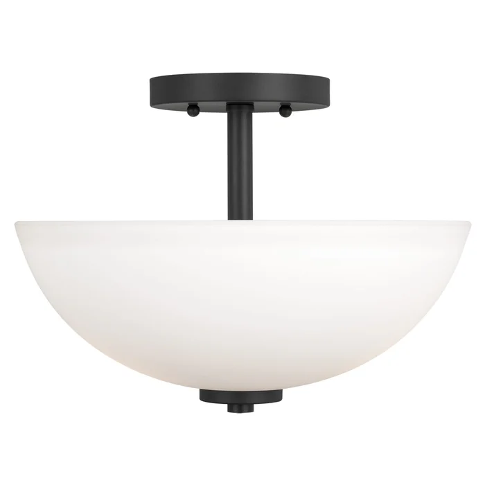 Generation Lighting 77160EN3-112 Oslo Two Light Semi-Flush Convertible Pendant, Midnight Black