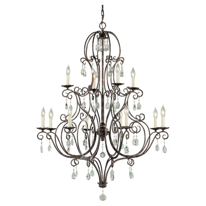 Generation Lighting F1938/8+4MBZ Chateau 12 Light Chandelier, Mocha Bronze