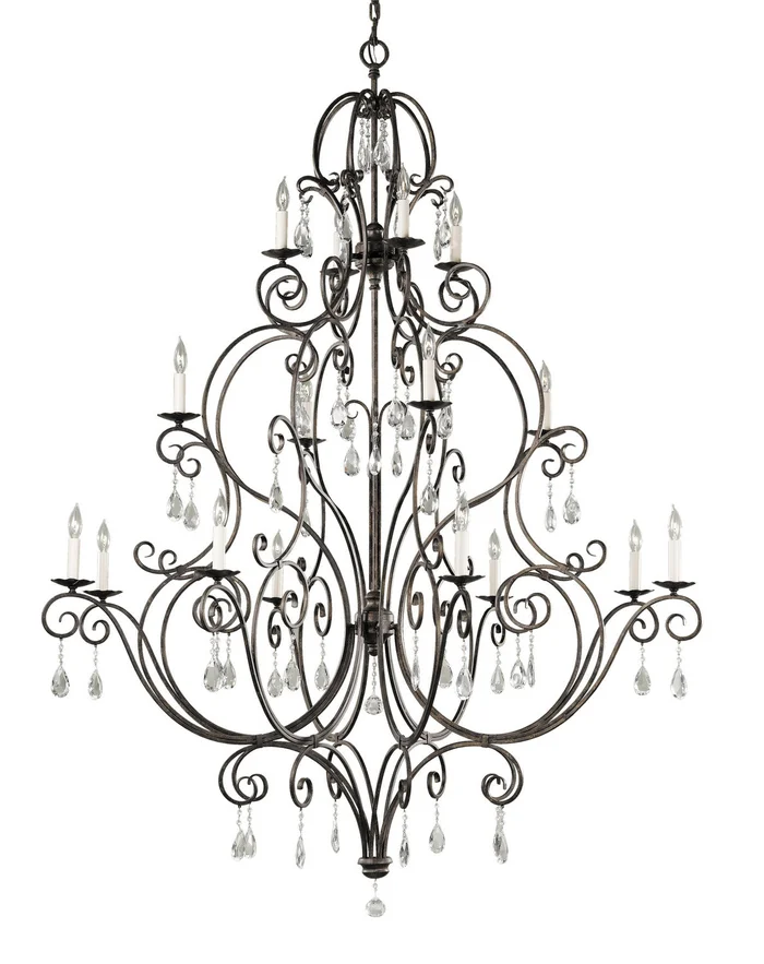 Generation Lighting F2110/8+4+4MBZ Chateau 16 Light Chandelier, Mocha Bronze