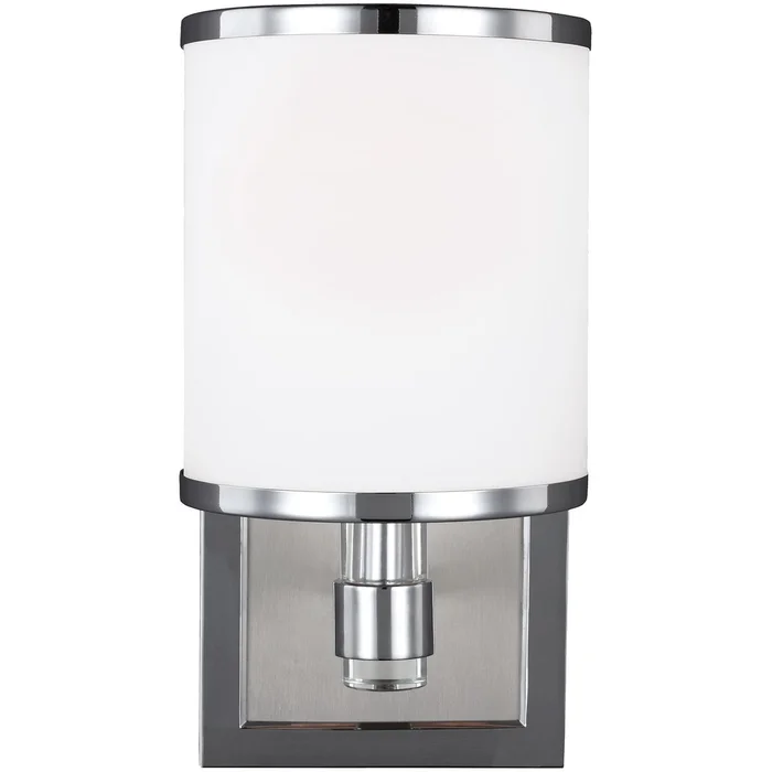 Generation Lighting VS23301SN/CH Prospect Park One Light Wall Sconce, Satin Nickel / Chrome