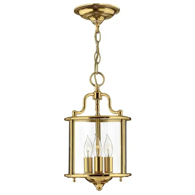 Gentry 3 Light Polished Brass Pendant Light