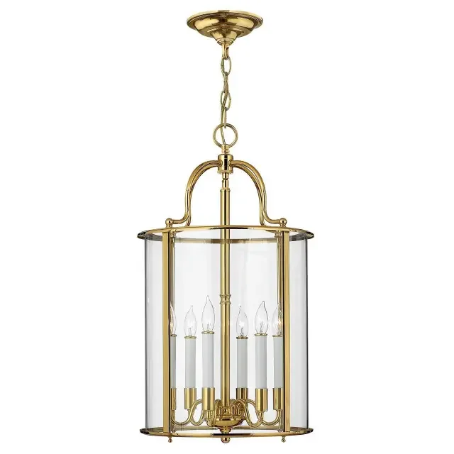 Gentry 6 Light Polished Brass Pendant Light