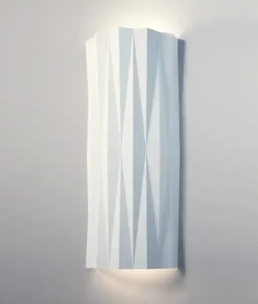 Geometric Up and Down Natural Plaster Wall Light