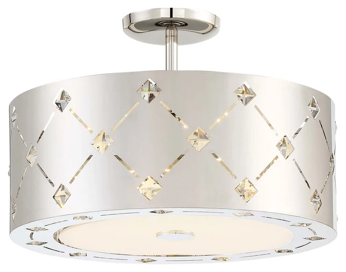 George Kovacs P1032-077-L Crowned LED Pendant (Convertible To Semi Flush), Chrome