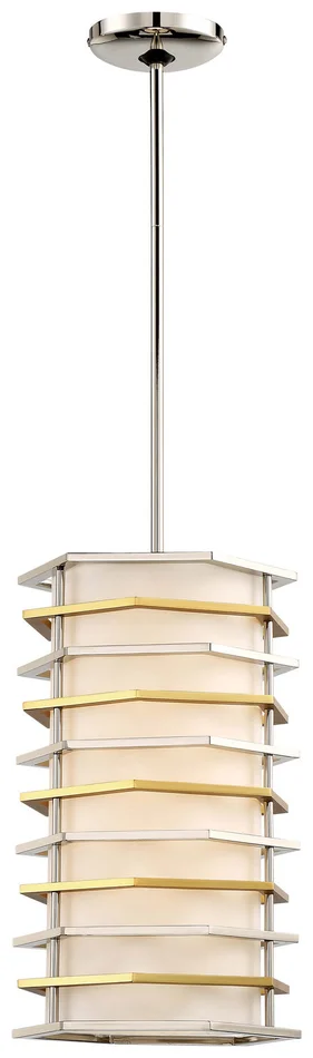 George Kovacs P1071-657-L Levels LED Mini Pendant, Polished Nickel W/Honey Gold