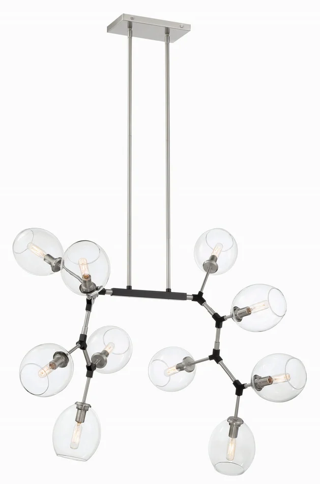 George Kovacs P1360-619 Nexpo LED Island Pendant, Brushed Nickel W/Black Accents
