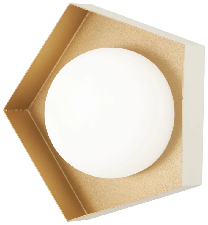 George Kovacs P1391-044G-L Five-O LED Bath, Textured White W/Gold Leaf