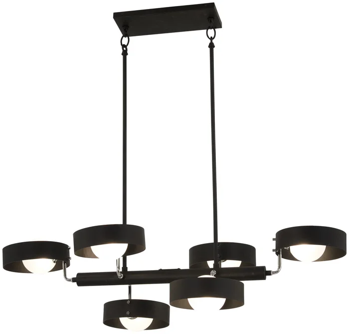 George Kovacs P1566-729 Lift Off Six Light Chandelier, Sand Coal And Polished Nickel