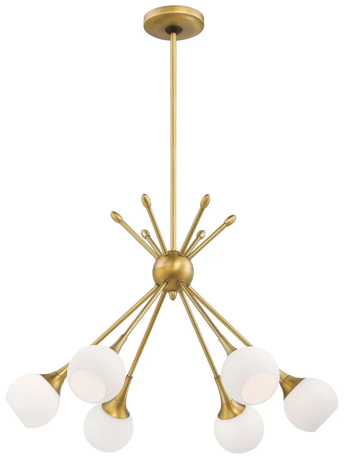 George Kovacs P1806-248 Pontil Six Light Chandelier, Honey Gold