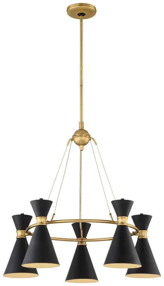 George Kovacs P1825-248 Conic Five Light Chandelier, Honey Gold