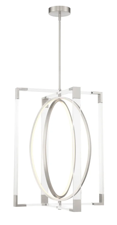 George Kovacs P2266-084-L Double Take LED Pendant, Brushed Nickel
