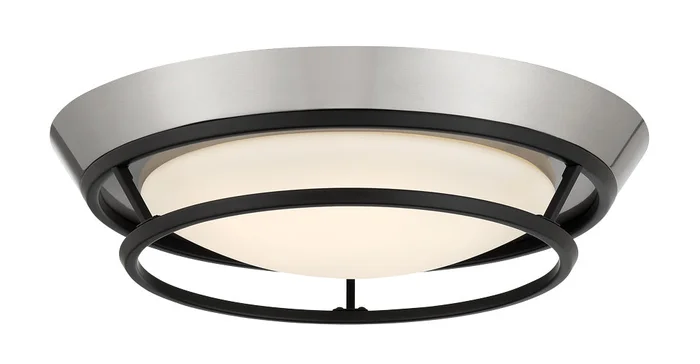 George Kovacs P5372-691-L Beam Me Up LED Flush Mount, Coal With Brushed Nickel