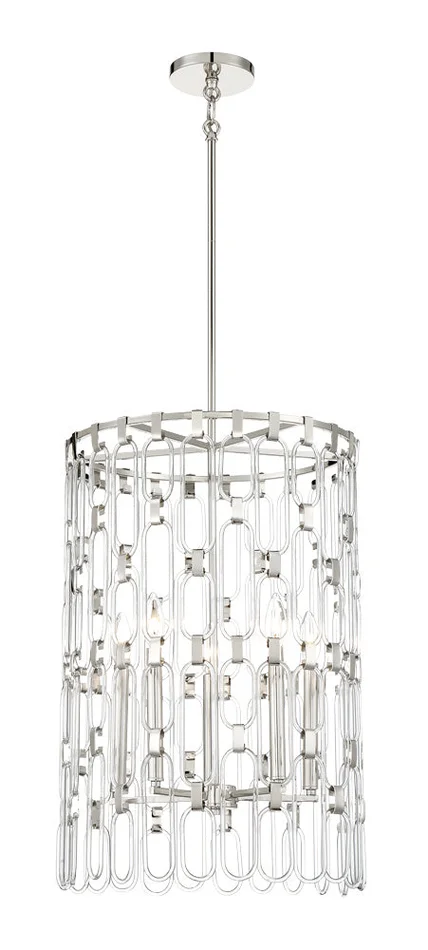 George Kovacs P5385-613 Charming Five Light Pendant, Polished Nickel