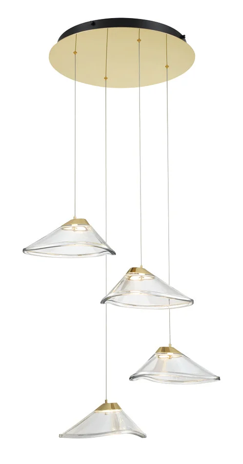 George Kovacs P5403-718-L Sneer LED Pendant, Coal And Sun Gold