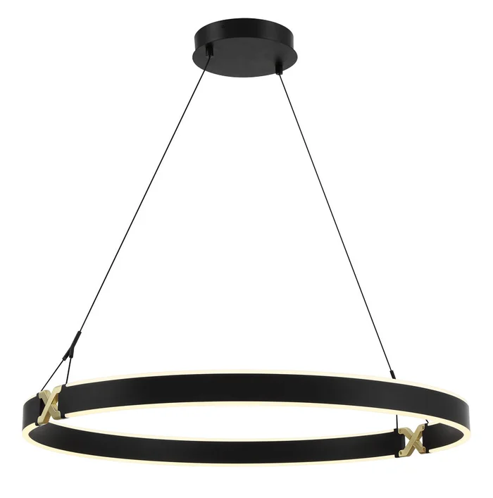 George Kovacs P5406-689-L Recovery X LED Pendant, Coal And Satin Brass