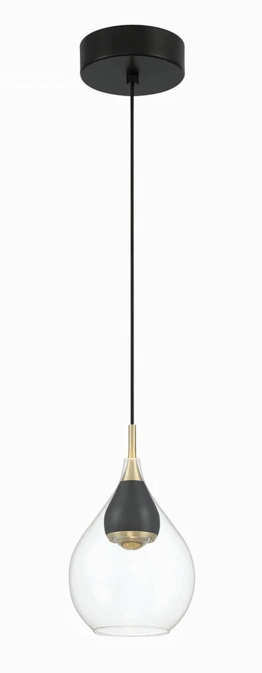George Kovacs P5461-718-L Arabesque LED Mini Pendant, Coal And Sun Gold