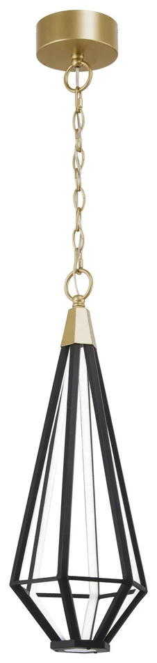 George Kovacs P5520-726A-L Dripping Gems LED Mini Pendant, Soft Brass And Black