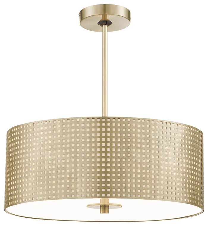 George Kovacs P5743-695 Grid Three Light Pendant, Soft Rass