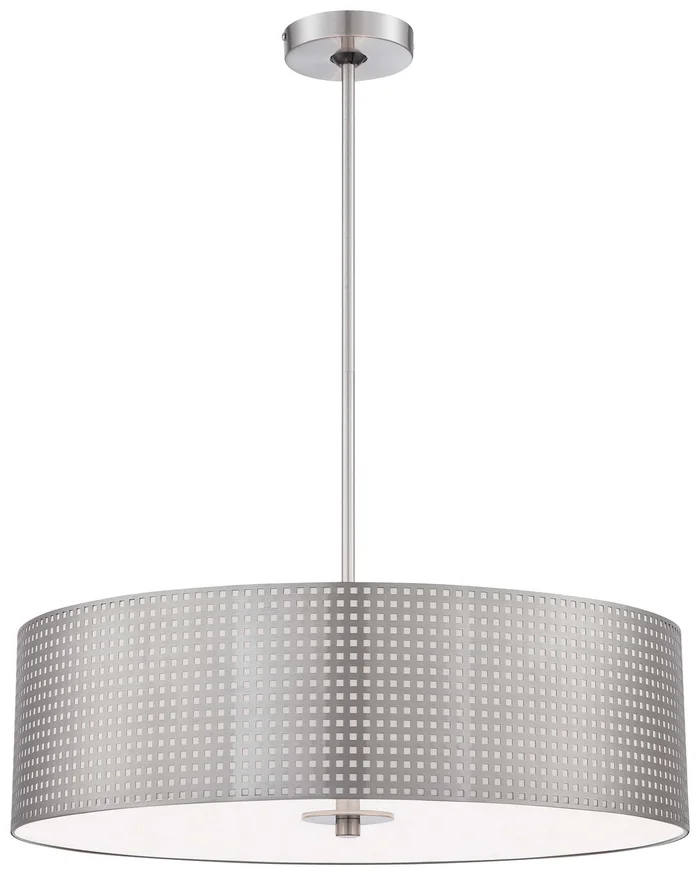 George Kovacs P5745-084 Grid Four Light Pendant, Brushed Nickel